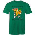 Pineapple Pizza - Mens T-Shirt Kelly Green Mens T-shirt Food Printed In Australia
