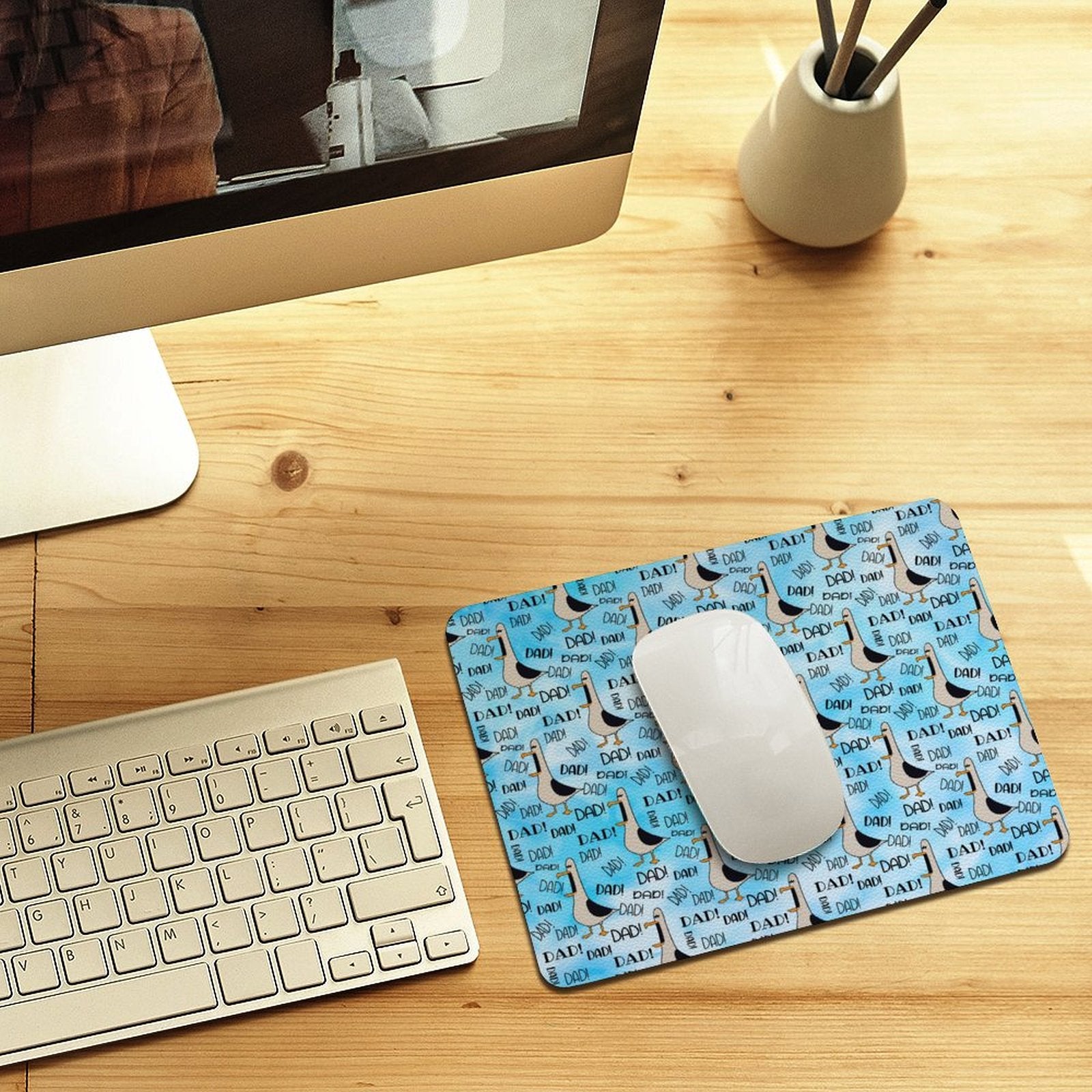 Dad Seagull Leather Mouse Pad Leather Mouse Pad animal Dad Printed Offshore