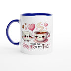 You're The Sugar To My Tea, Valentine - White 11oz Ceramic Mug with Colour Inside Ceramic Blue Colour 11oz Mug Food Globally Fulfilled Love