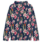 Dark Hawaiian Floral Women's Full-Zip Hoodie