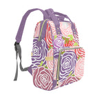 Abstract Roses - Multi-Function Backpack, Nappy / Diaper Bag