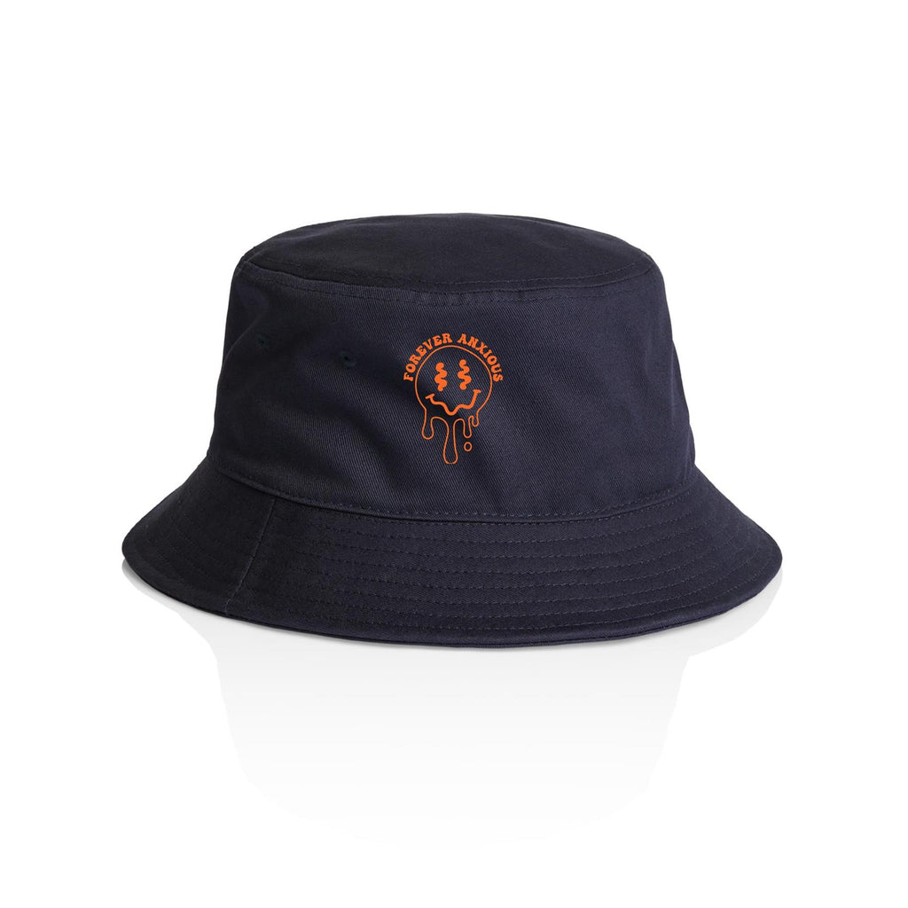 Forever Anxious - AS Colour Bucket Hat Navy One Size As Colour Bucket Hat Printed In Australia