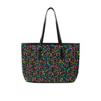 Squiggle Time - Leather Tote Bag-Large