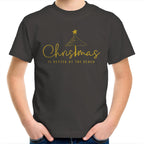Christmas Is Better At The Beach - Kids Youth T-shirt Charcoal Kids Christmas T-shirt Christmas Printed In Australia