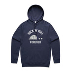 Rock And Roll Forever - Mens Hoodie Midnight Blue Mens Hoodie Music Printed In Australia