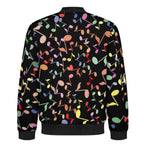 Quavers, Colourful Music Notes Men's Casual Zip‑Up Bomber Jacket