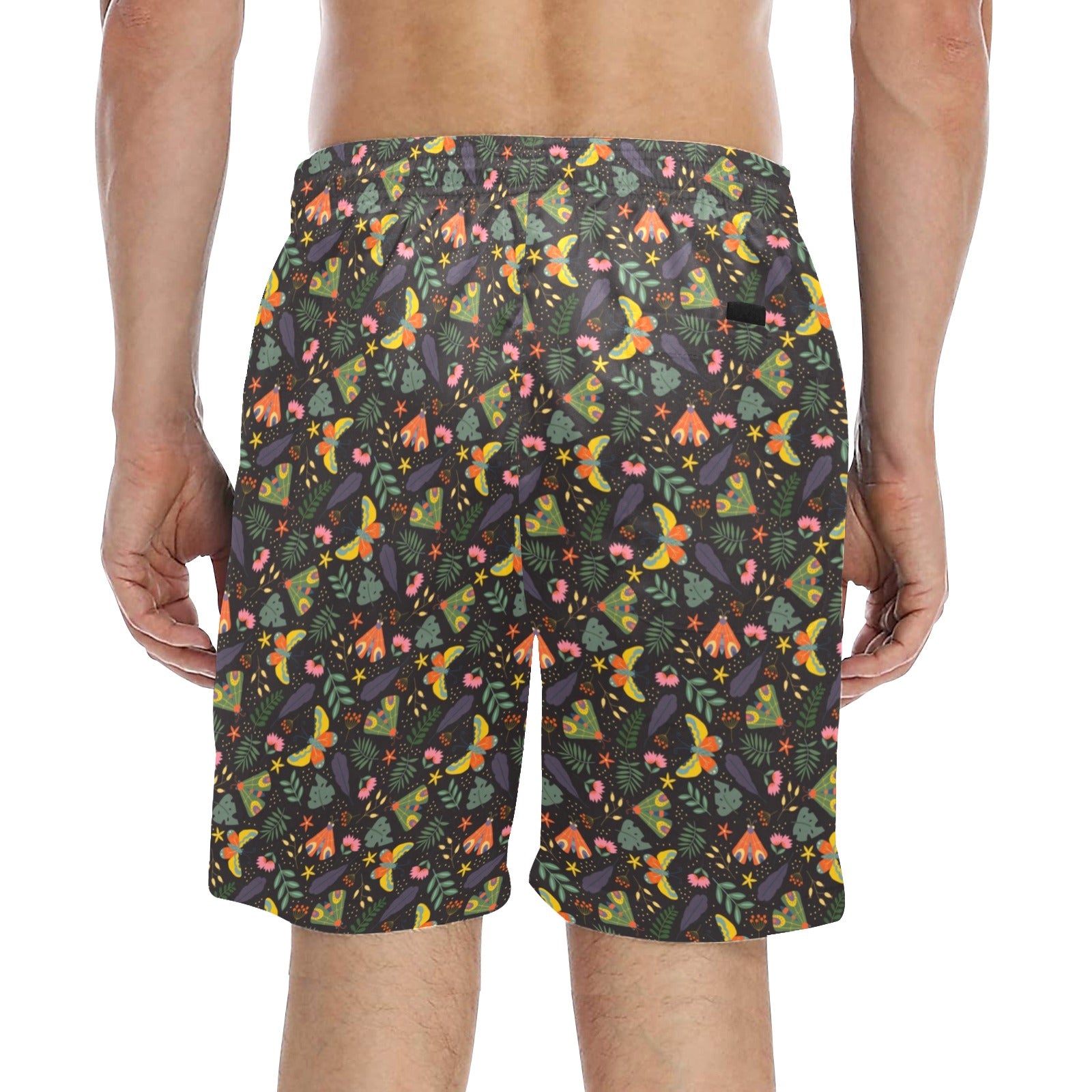 Dark Butterfly Men's Mid-Length Beach Shorts Men's Mid-Length Beach Shorts animal Printed Offshore