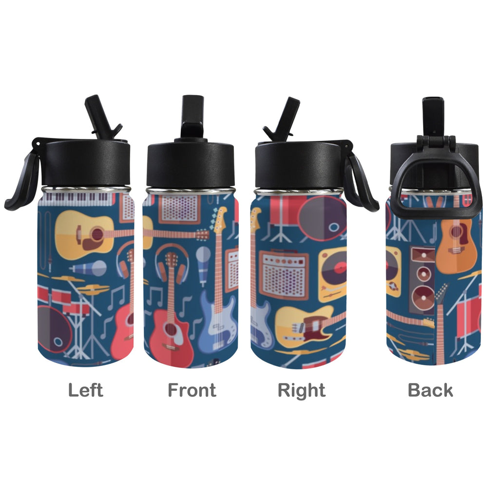 Music Instruments 12oz Kids Water Bottle with Straw Lid