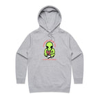 Reading Takes You To Another World, Alien - Womens Hoodie Grey Marle Womens Hoodie Printed In Australia Reading Sci Fi