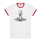 I'm Fine Drowning Thumbs Up AS Colour Staple Ringer Tee