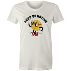 Keep On Moving - Womens T-shirt Natural Womens T-shirt Fitness Printed In Australia