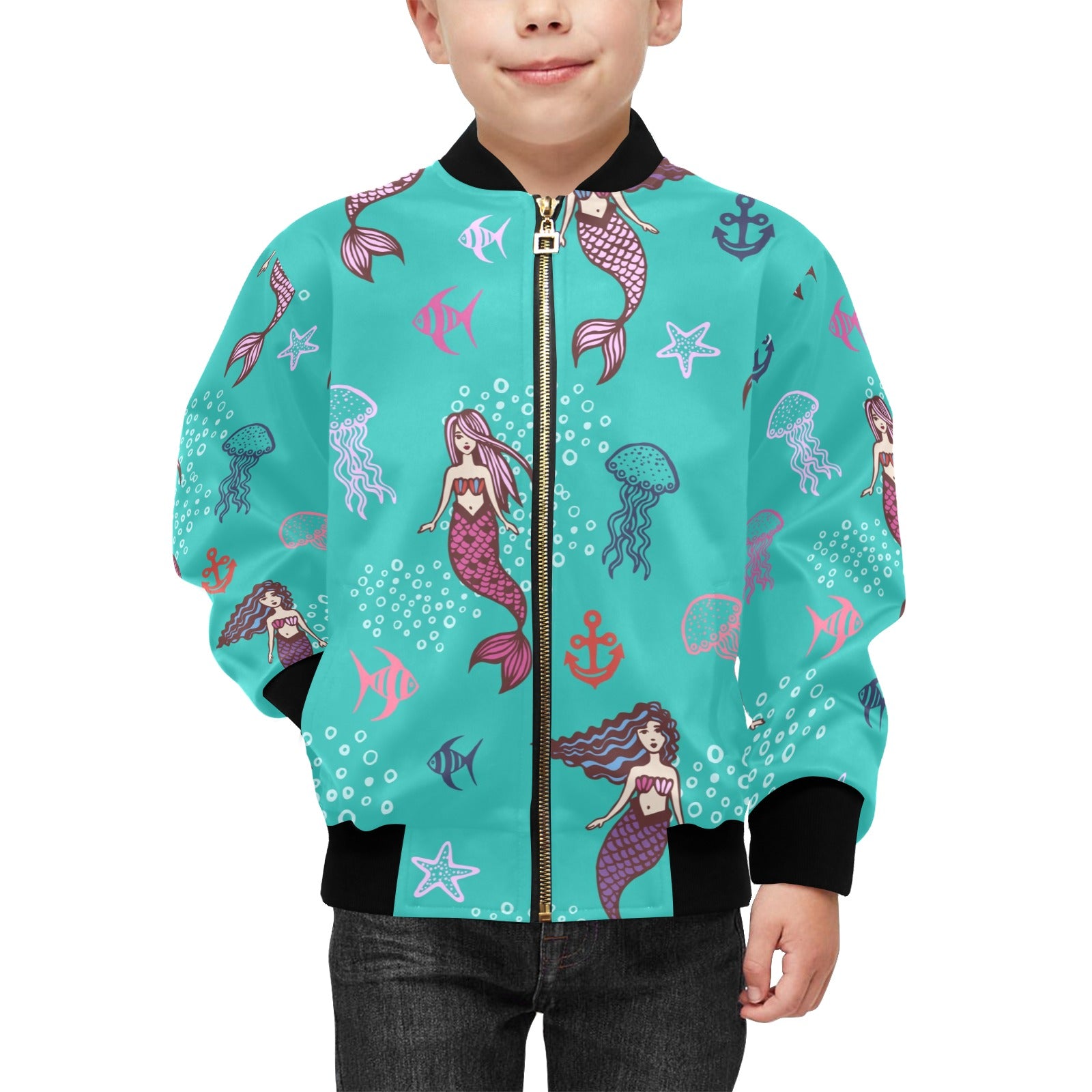 Mermaids Kids Bomber Jacket Kids Bomber Jacket Ocean Printed Offshore