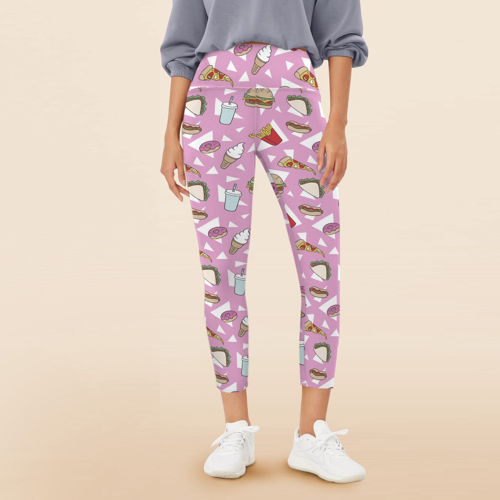 Fast Food - Women's High Waist Pockets Yoga Leggings