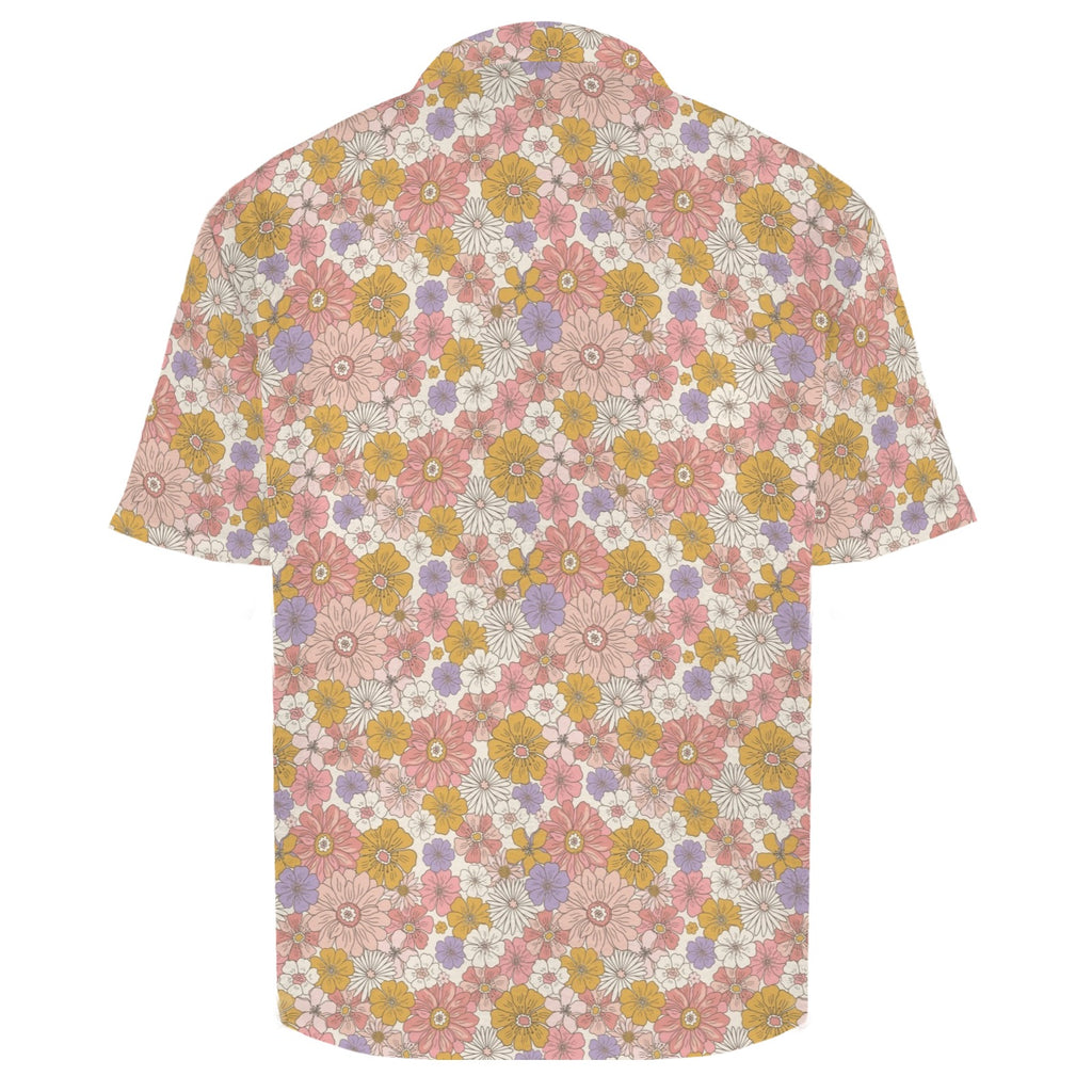 Faded Floral Men's Crinkle Hawaiian Shirt