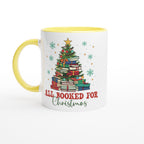 All Booked For Christmas White 11oz Ceramic Mug with Color Inside Ceramic Yellow Colour 11oz Mug