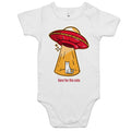 Here For The Cats, UFO AS Colour Baby Bodysuit White Baby Bodysuit Printed In Australia