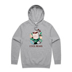 Cool Beans, Coffee - Mens Hoodie Grey Marle Mens Hoodie Coffee Printed In Australia