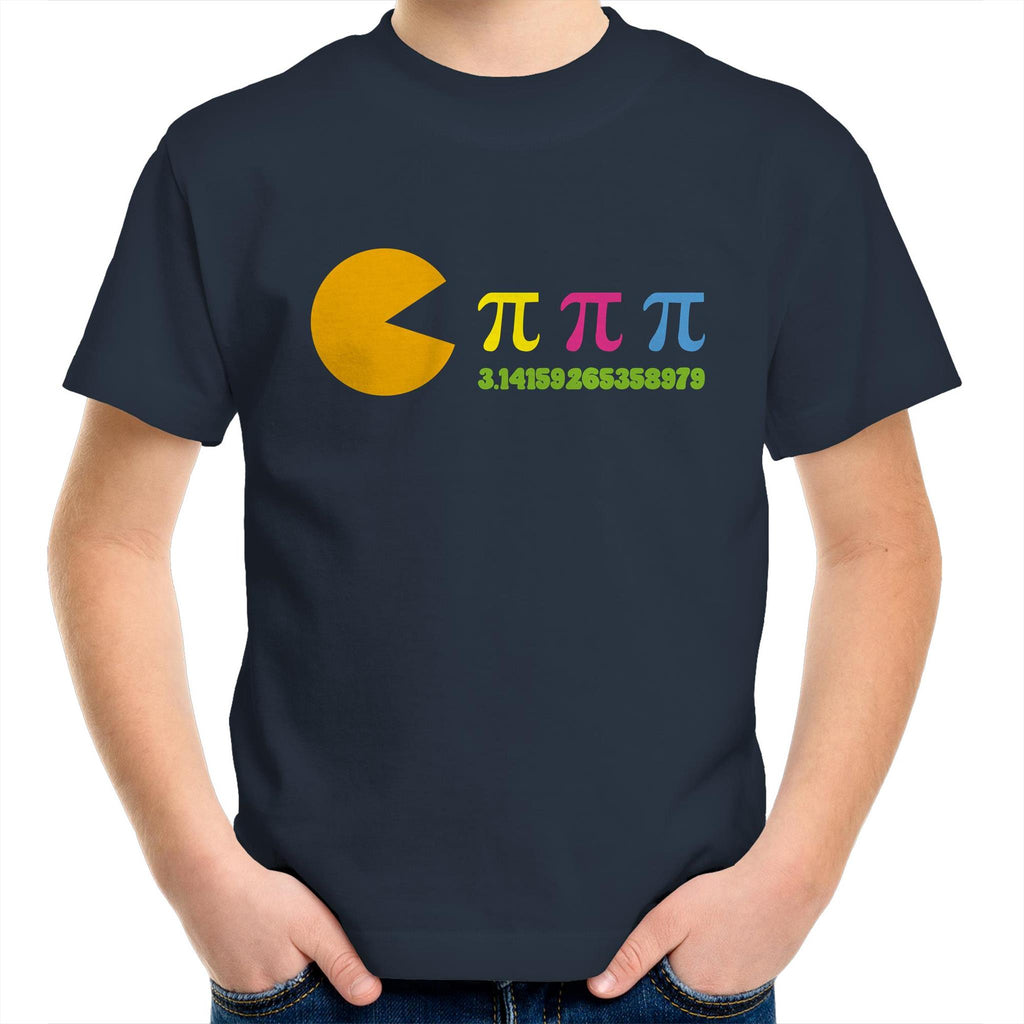 Hungry Pi - Kids Youth T-Shirt Navy Kids Youth T-shirt Maths Printed In Australia Science