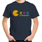 Hungry Pi - Kids Youth T-Shirt Navy Kids Youth T-shirt Maths Printed In Australia Science