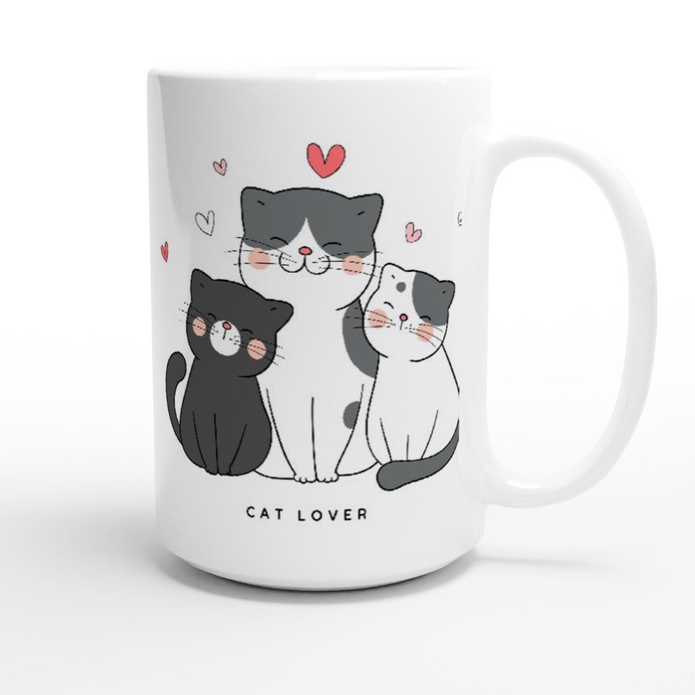 Cat Lover - White 15oz Ceramic Mug 15oz Mug animal Globally Fulfilled