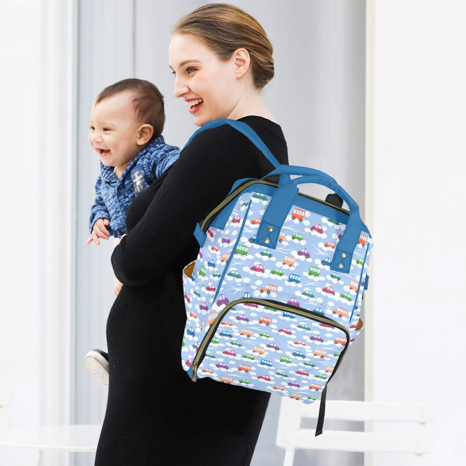 Colourful Cars Multi-Function Backpack, Nappy / Diaper Bag Multi-function Backpack, Nappy / Diaper Bag Printed Offshore