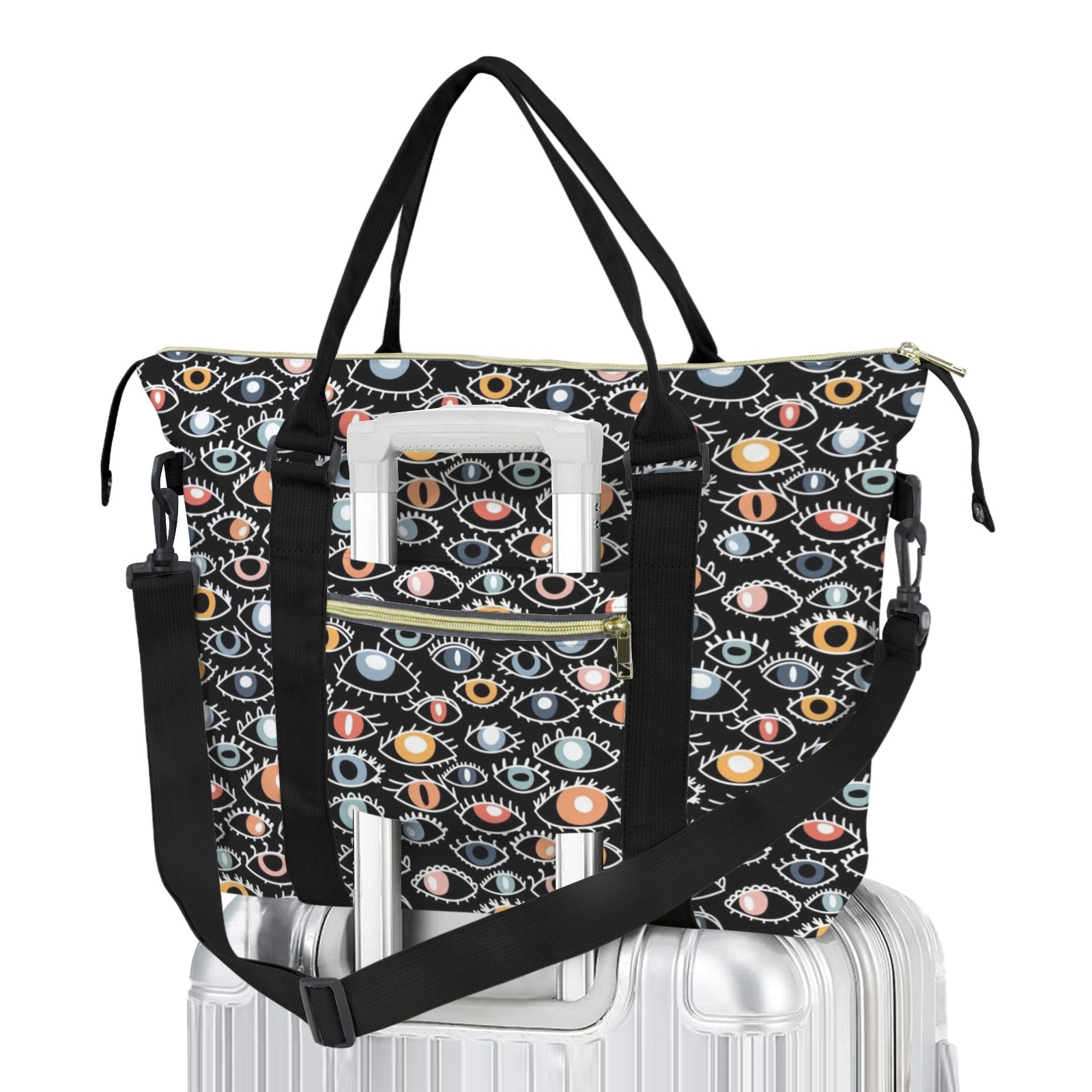 Eyes On Black Duffle Bag-Simple (Model 1715) One Size Duffle Bag-Simple (1715)