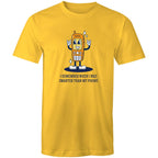 I Remember When I Was Smarter Than My Phone - Mens T-Shirt Yellow Mens T-shirt Printed In Australia Retro Tech