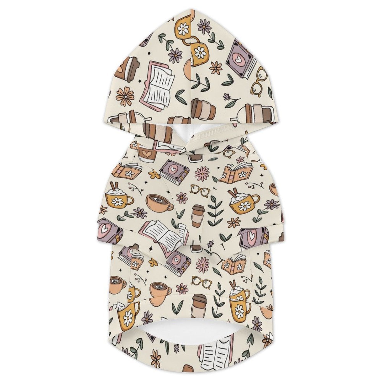 Books And Coffee Pet Hoodie (Large Size)