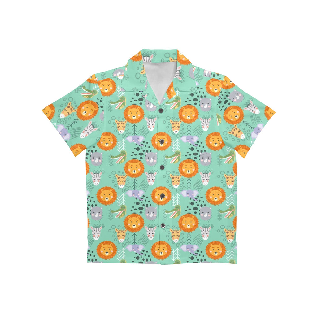 Safari Animals Junior Kids Hawaiian Shirt