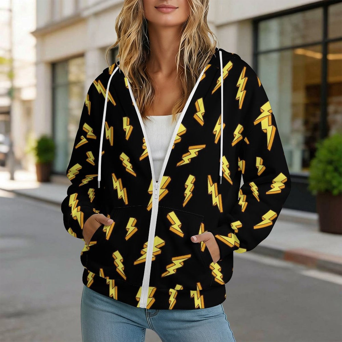 Lightning Bolts Women's Full-Zip Hoodie