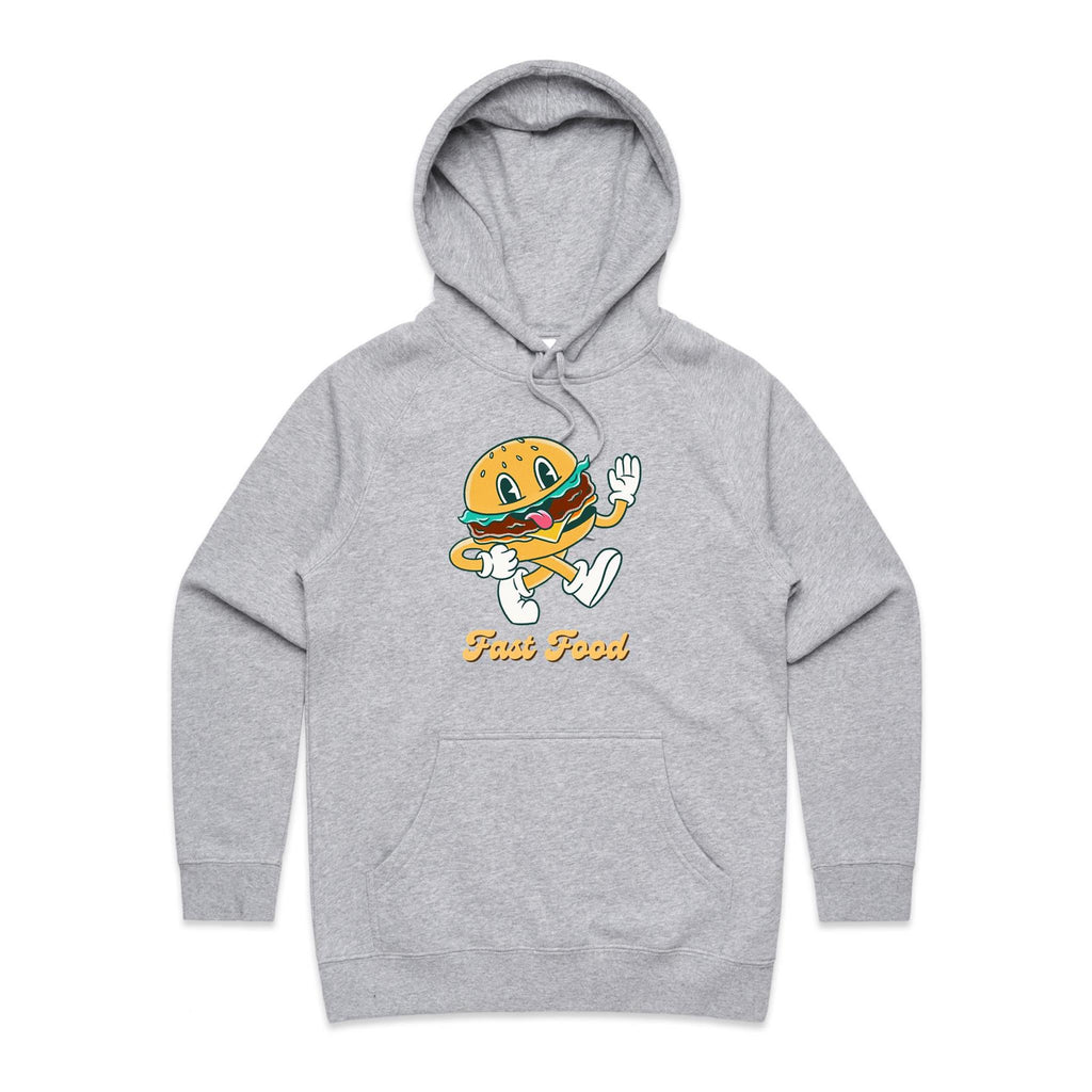 Fast Food - Womens Hoodie Grey Marle Womens Hoodie Food Printed In Australia