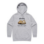 Sleepy Slothitude - Womens Hoodie Grey Marle Womens Hoodie animal Printed In Australia