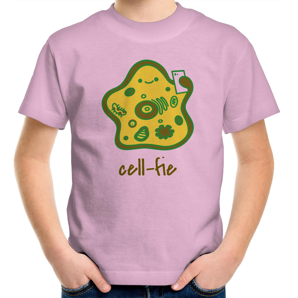 Cell-fie, Cell Selfie - Kids Youth T-Shirt Pink Kids Youth T-shirt Printed In Australia Science