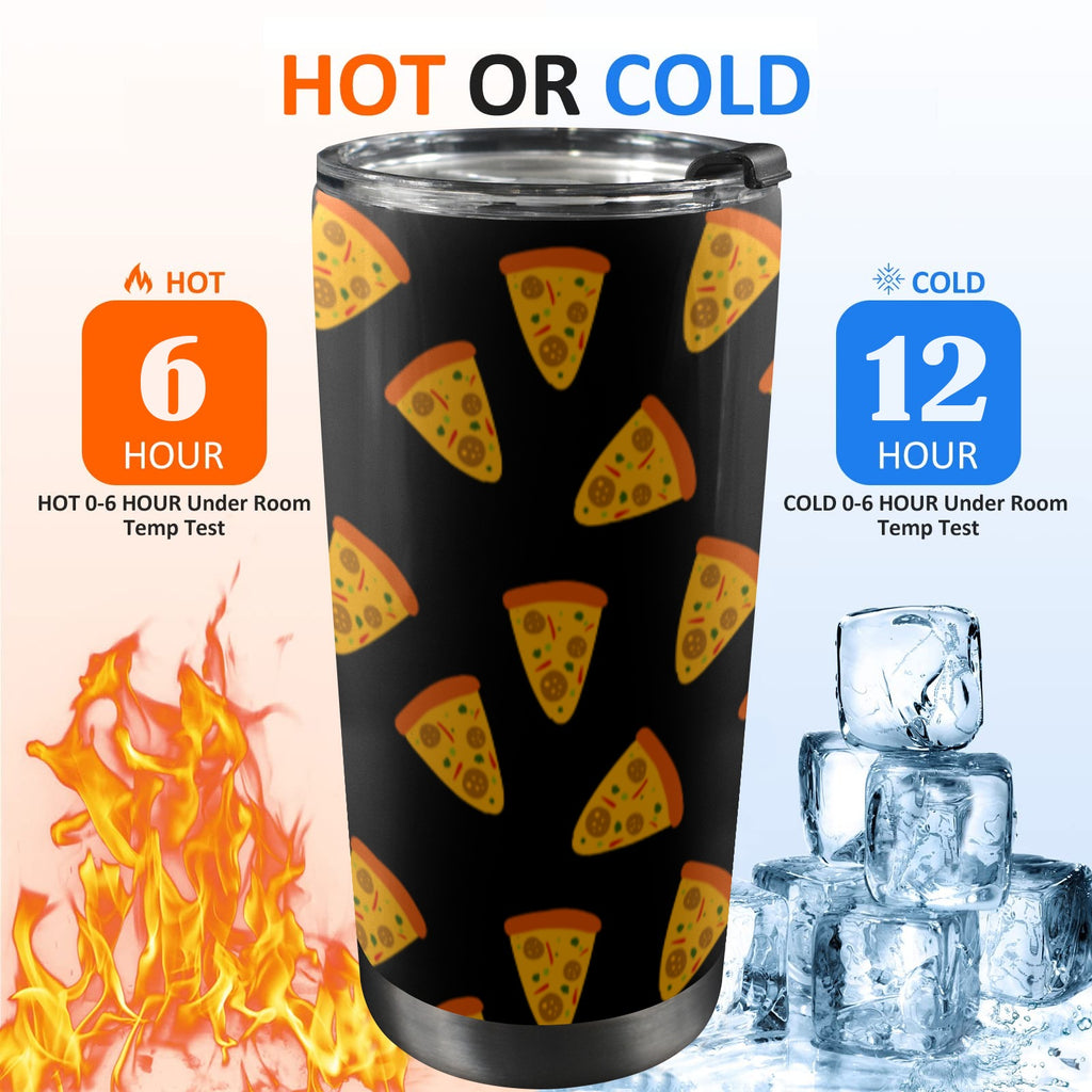 Pizzas - 20oz Mobile Tumbler with Lid (Black Lock) 20oz Travel Mug Food Printed Offshore