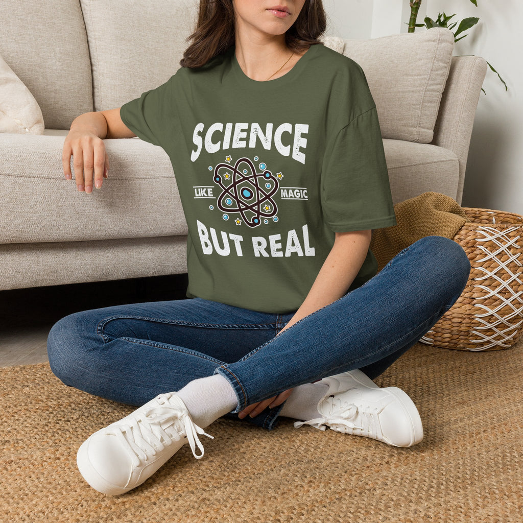 Science, Like Magic But Real Unisex T-Shirt Military Green Unisex Adult T-shirt Globally Fulfilled Science