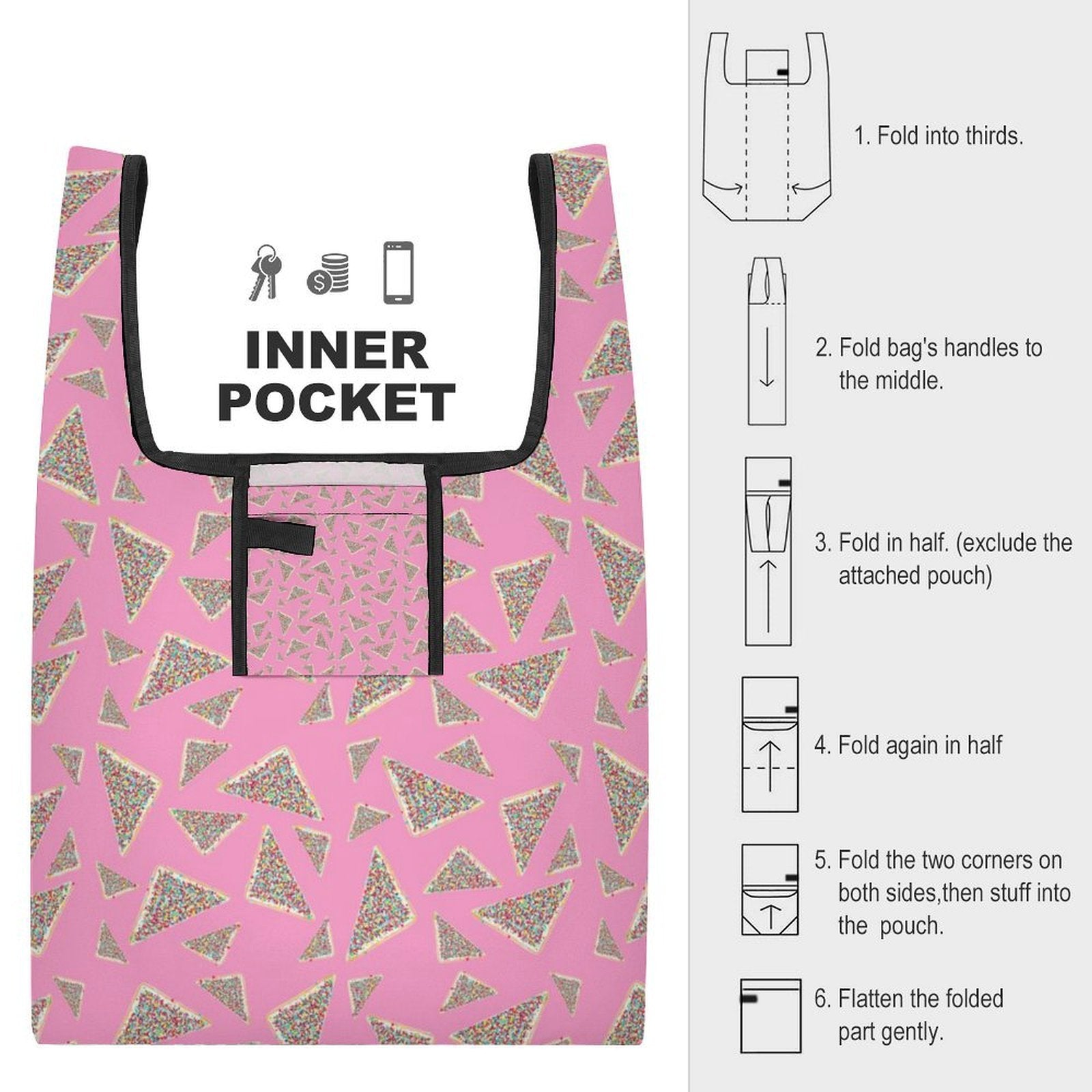 Fairy Bread On Pink Foldable Shopping Bag