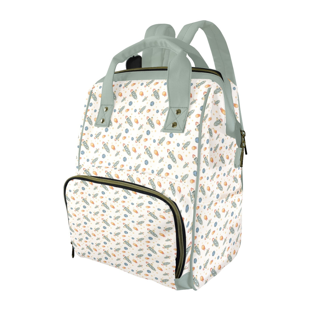 Rockets Multi-Function Backpack, Nappy / Diaper Bag One Size Multi-function Backpack, Nappy / Diaper Bag Printed Offshore Space