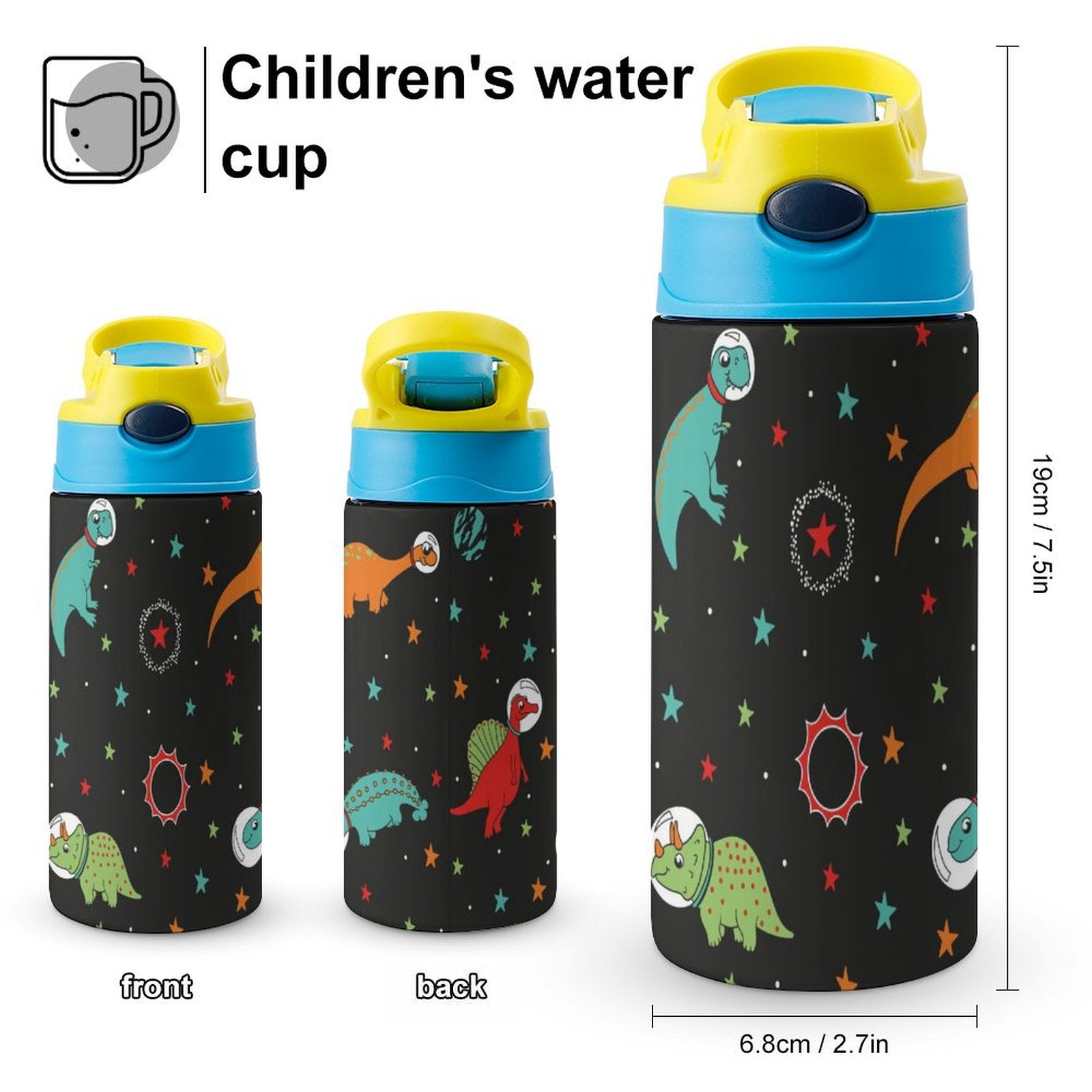 Astronaut Dinosaurs - Little Kids Water Bottle Little Kids Water Bottle animal Printed Offshore Space