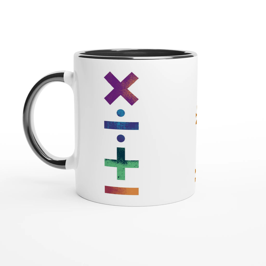 Personalise - Maths Symbols - White 11oz Ceramic Mug Ceramic Black Personalised Mug customise Globally Fulfilled Maths personalise Science
