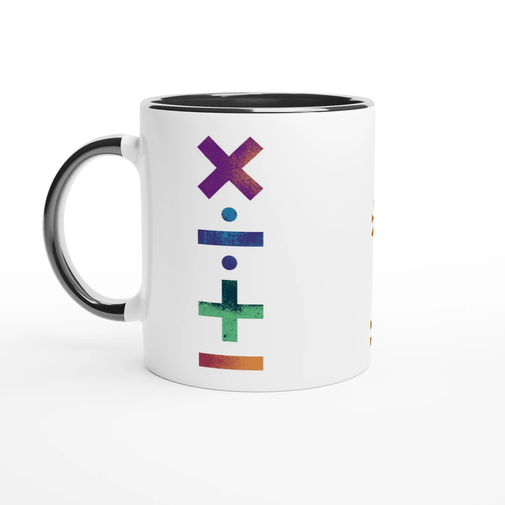 Personalise - Maths Symbols - White 11oz Ceramic Mug Ceramic Black Personalised Mug customise Globally Fulfilled Maths personalise Science