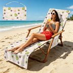 Avocado Love Beach Chair Towel Cover with Side Pockets