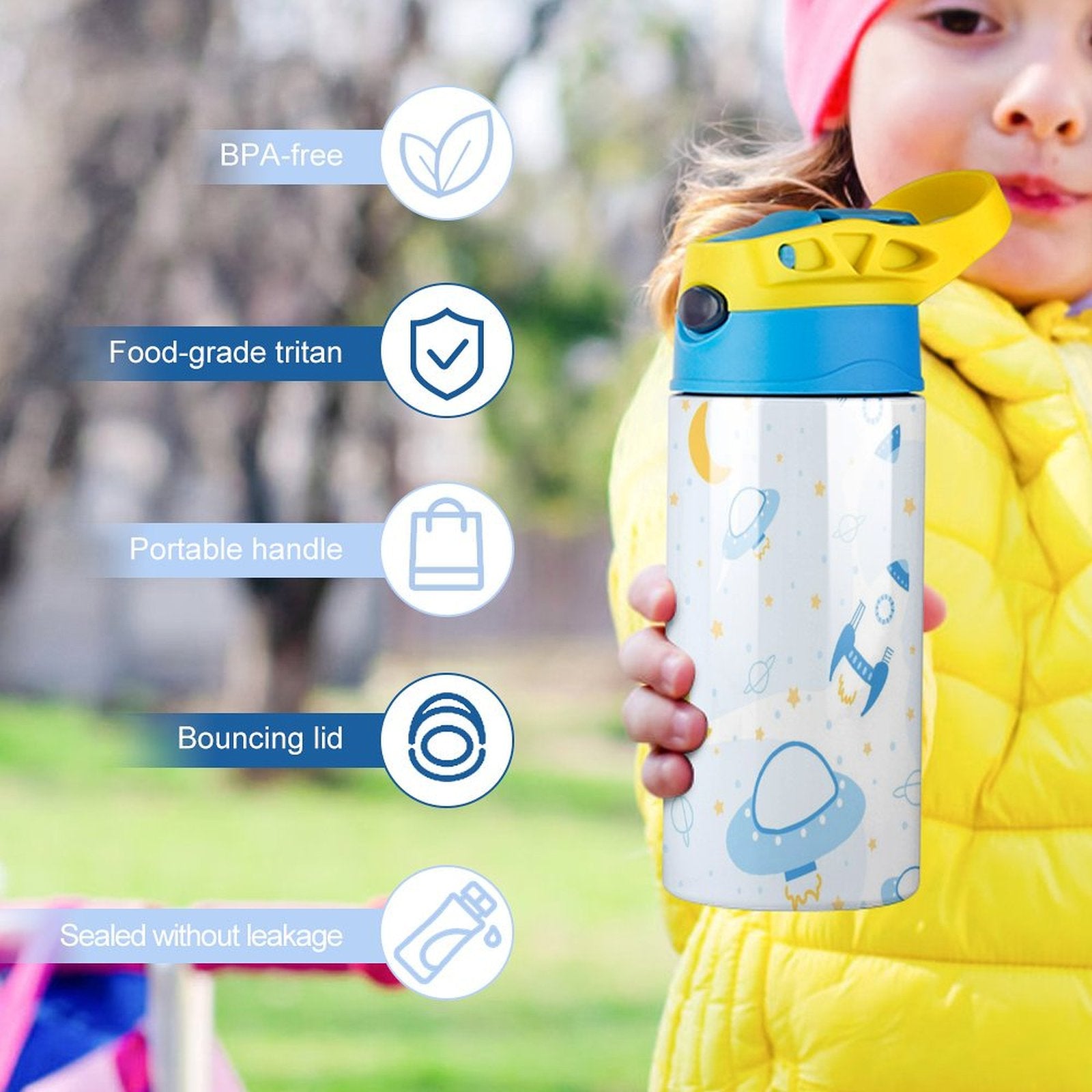 UFO's - Little Kids Water Bottle Little Kids Water Bottle Printed Offshore Sci Fi