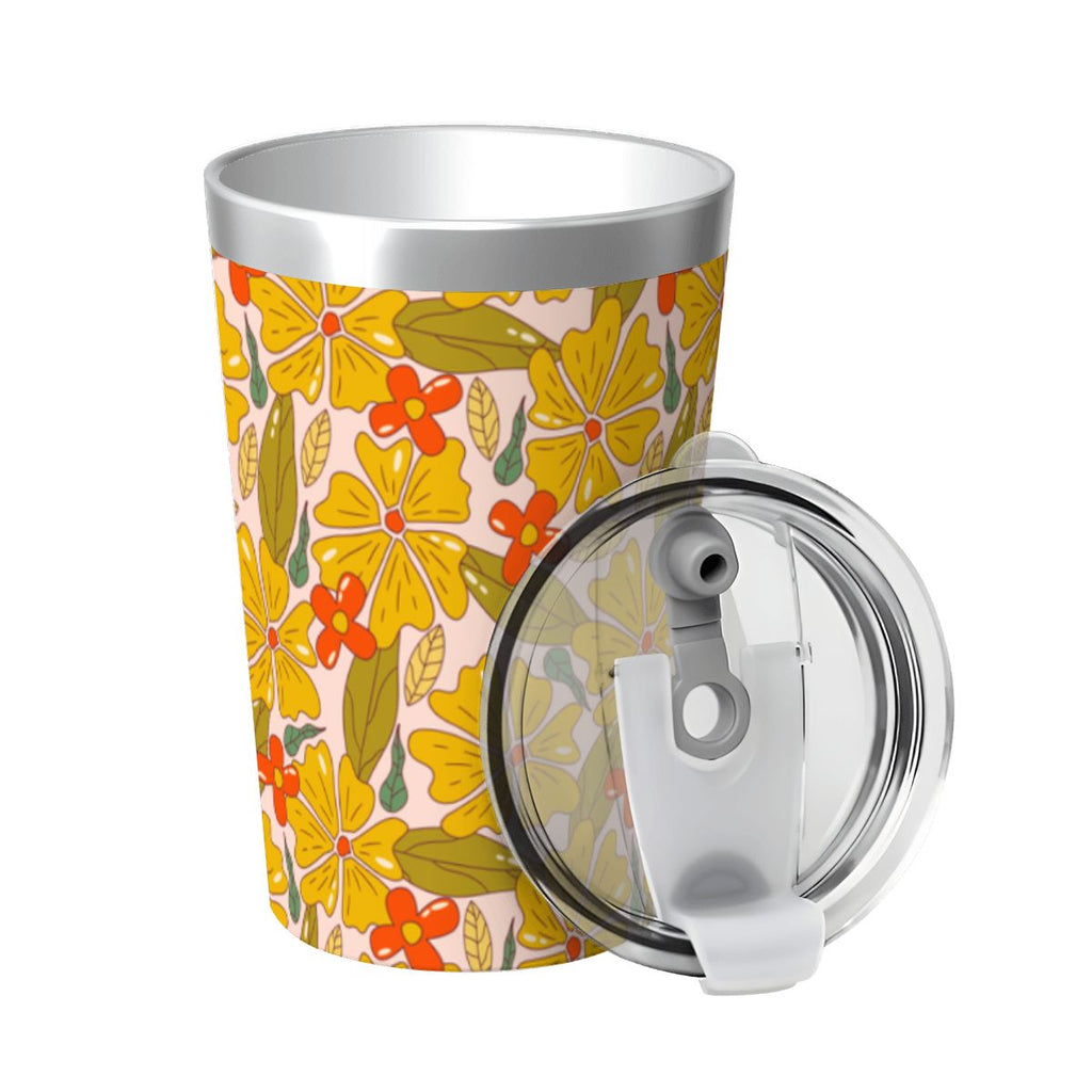 Trippy Floral Small Stainless Steel Travel Mug Cup 12oz/350ml