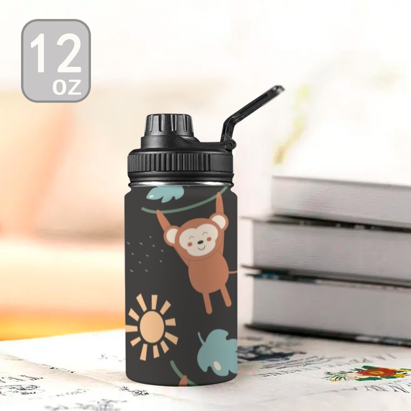 Monkey Swing - Kids Water Bottle with Chug Lid (12 oz)