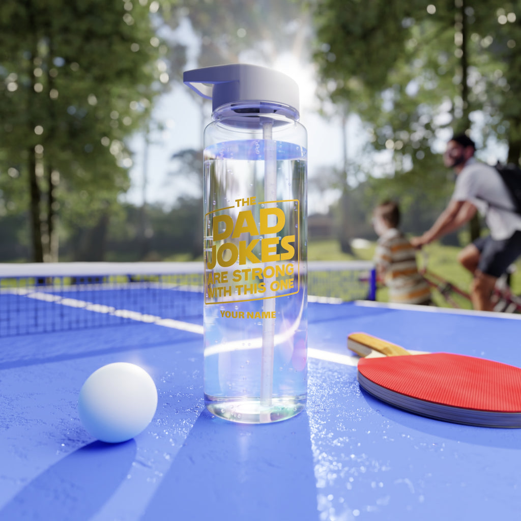 Personalised - The Dad Jokes Are Strong With This One - Clear Tritan Water Bottle