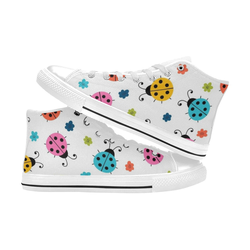 Ladybugs - Kids High Top Canvas Shoes