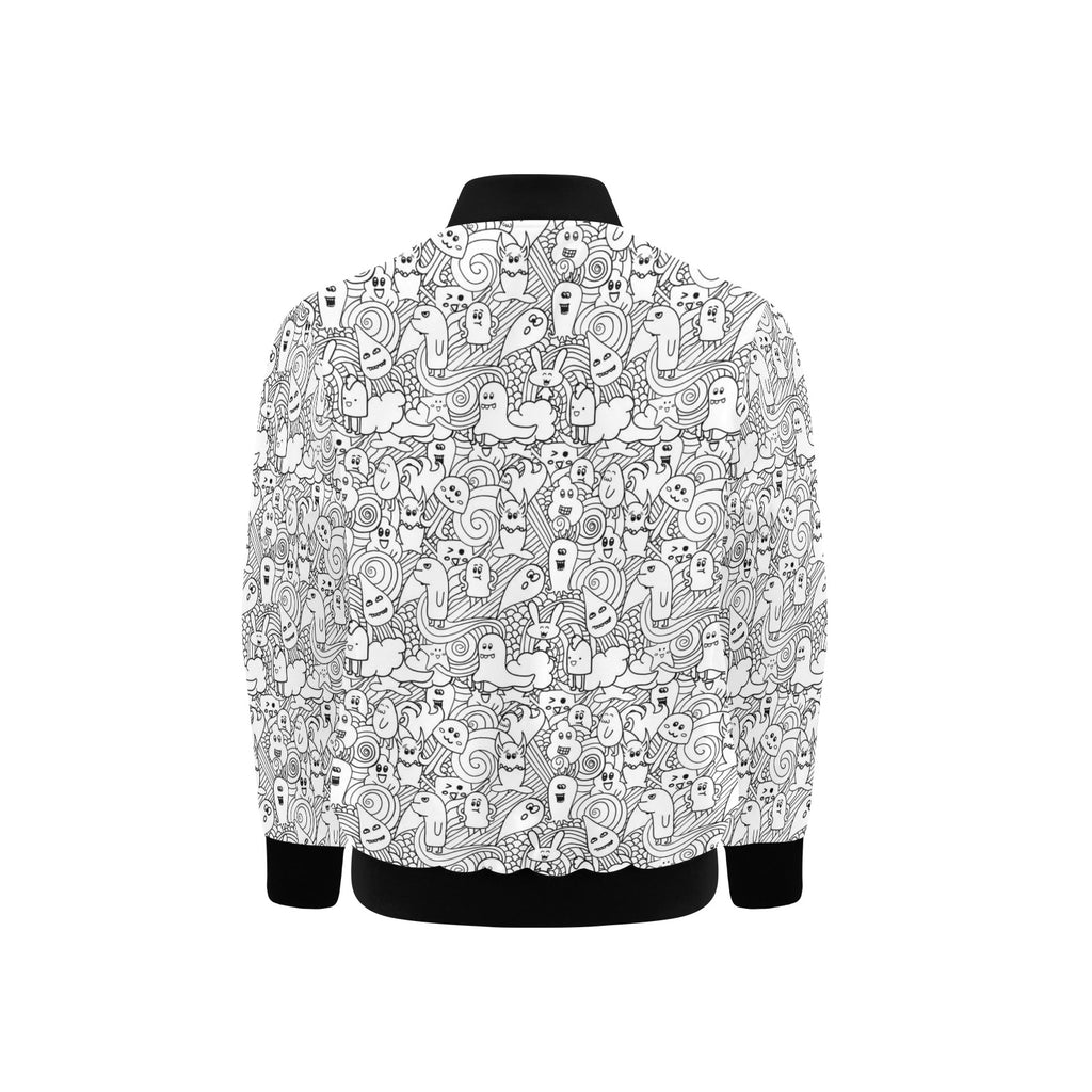 Black And White Creatures Kids Bomber Jacket Kids Bomber Jacket Printed Offshore Sci Fi