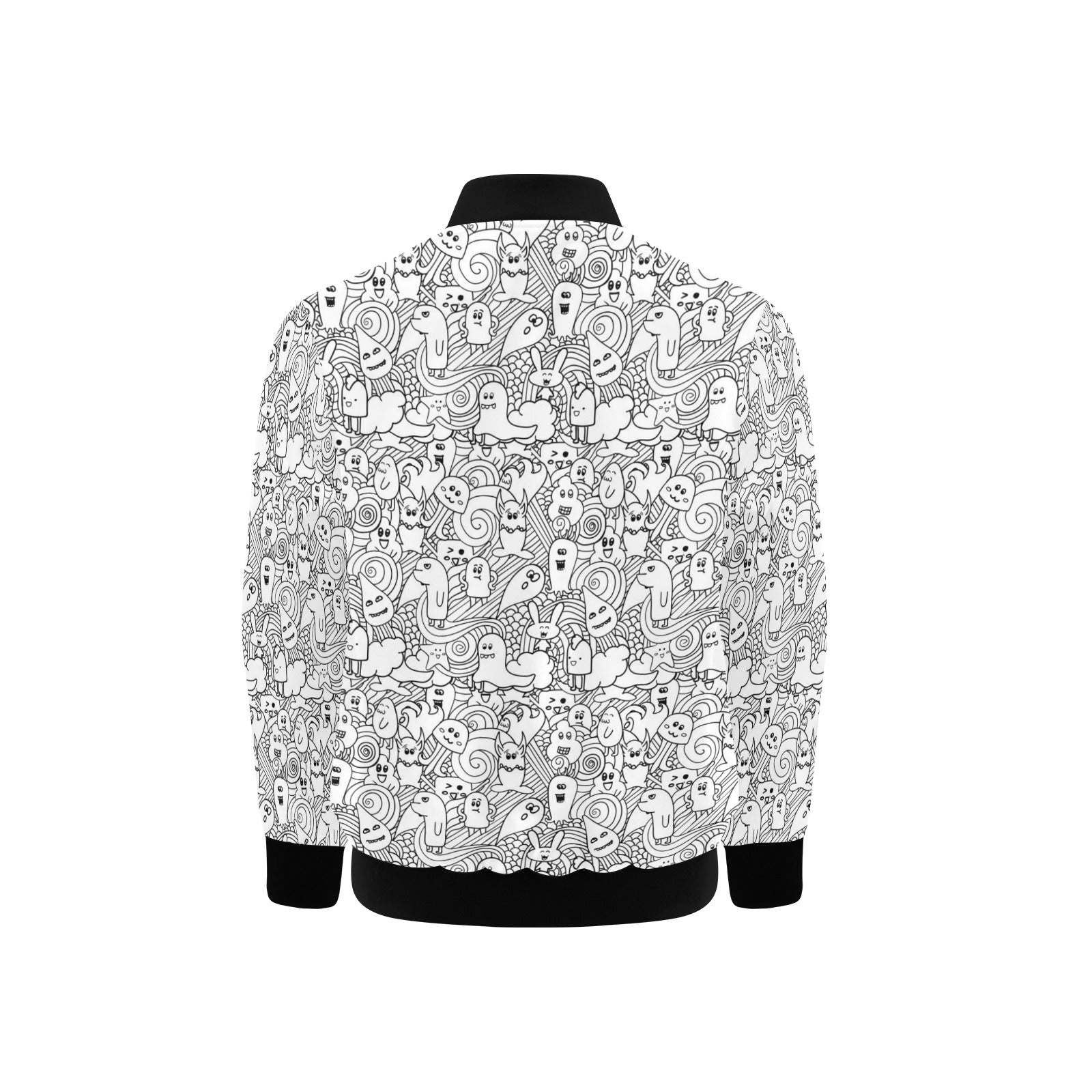 Black And White Creatures Kids Bomber Jacket Kids Bomber Jacket Printed Offshore Sci Fi