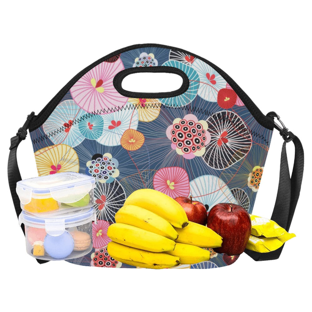 Abstract Floral - Neoprene Lunch Bag Neoprene Lunch Bag Printed Offshore