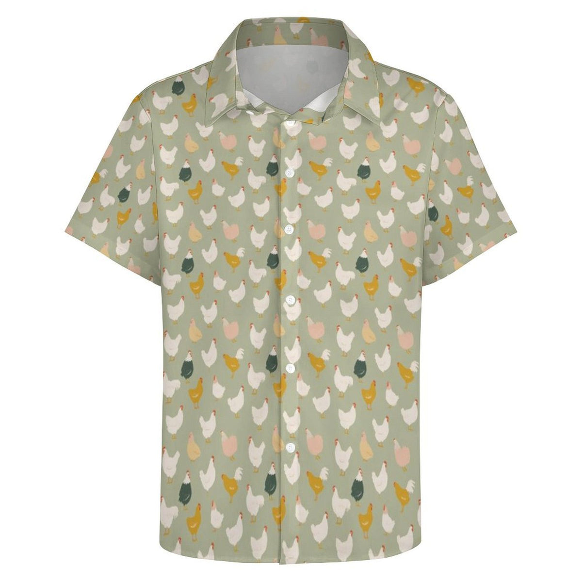 Chicken Life Women's Collared Pocketless Short Sleeve Shirt